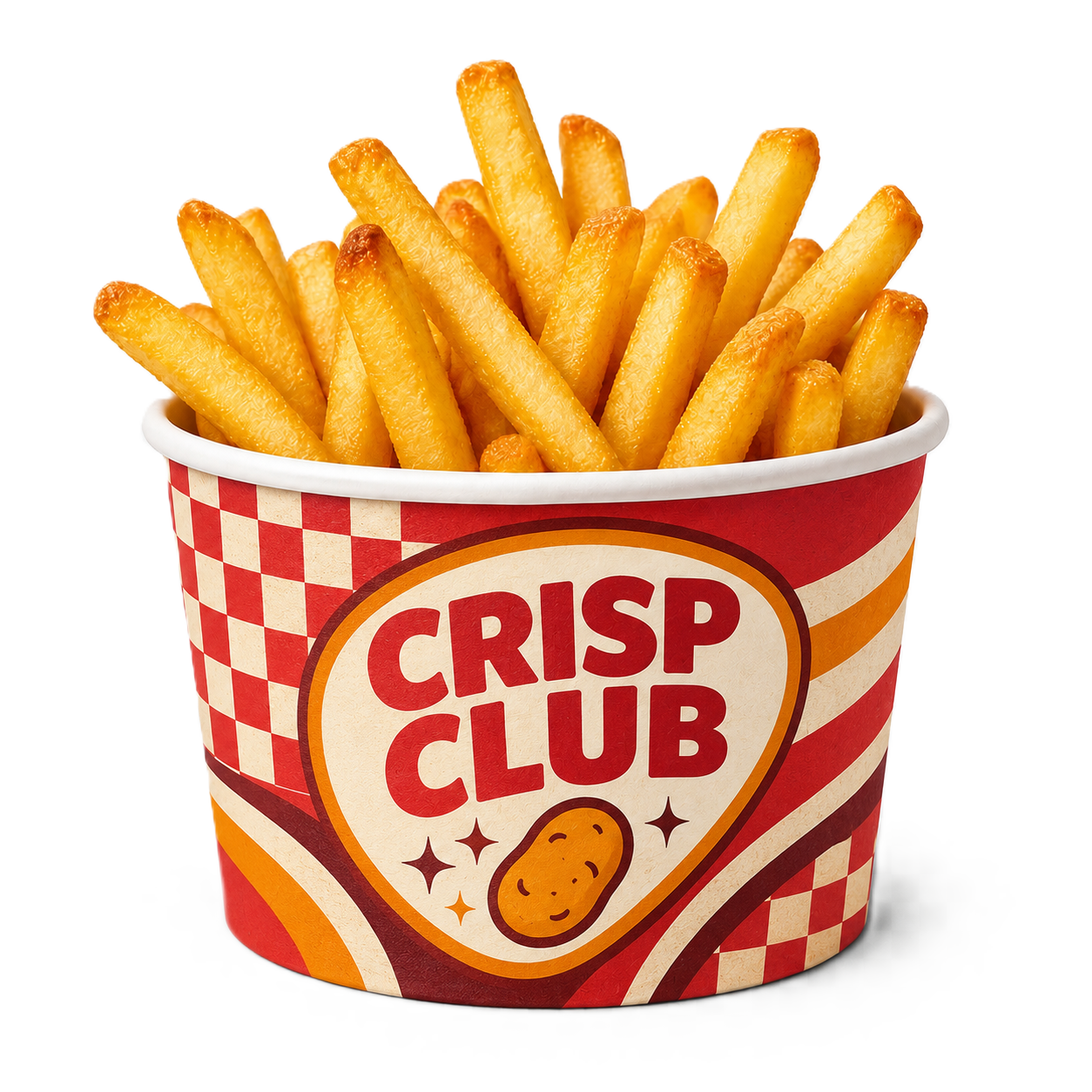 Custom printed Crisp Club fry tub